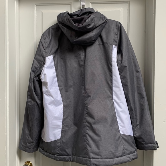 ZEROXPOSUR WHITE AND SILVER COLORBLOCK WOMENS XL INSULATED SNOW HOODED NWOT - Picture 8 of 14